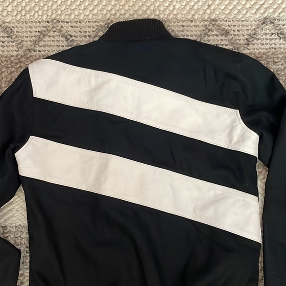 PRSVR Uptown Flight Suit Bomber Jacket w/ Cross Body Leather Stripes - Picture 9 of 9